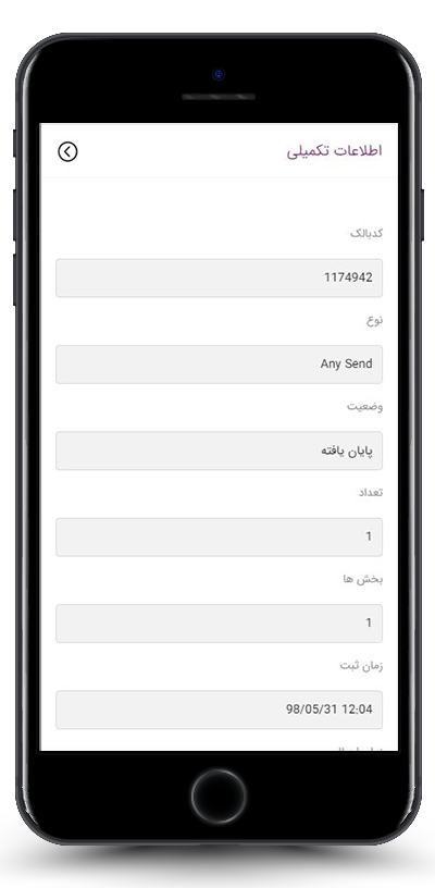 جزئیات پیامکهای ارسال شده
